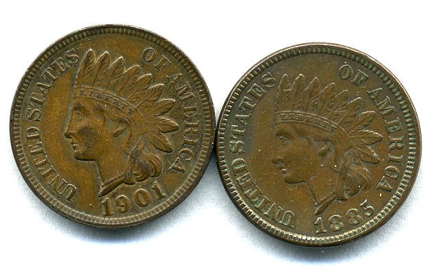 1885-And-1901-Indian-Cents